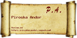 Piroska Andor névjegykártya