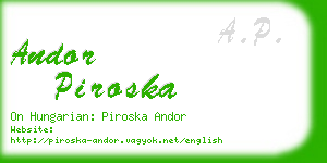 andor piroska business card